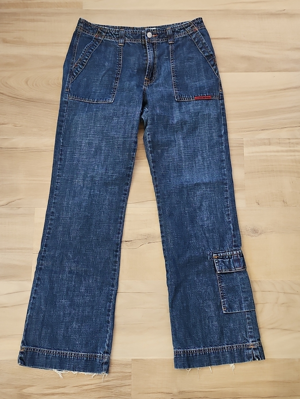 Fantastic Vintage LUCKY BRAND Denim Flare Cargo Jeans Sz 12/31 Long